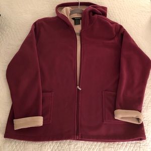 WOMAN’S 2X COZY WINE COLORED FLEECE HOODIE